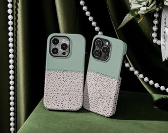 Pale Green Spot Personalized iPhone Case, MagSafe iPhone Case, iPhone Cover, Custom iPhone Case for for Phone17 16 15 15 Pro 15 Pro Max
