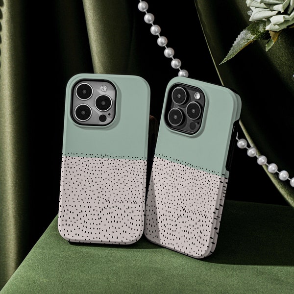 Pale Green Spot Personalised iPhone Case, MagSafe iPhone Case, iPhone Cover,  Custom iPhone Case for for Phone 15 15 Pro 15 Pro Max