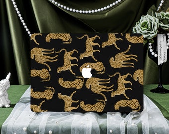 Little Yellow Leopard MacBook Case for New MacBook Air 15 A2941, 14.2" A2918/A2992, 16.2" A2991, Personalized Name, Air 13 Inch Laptop Case