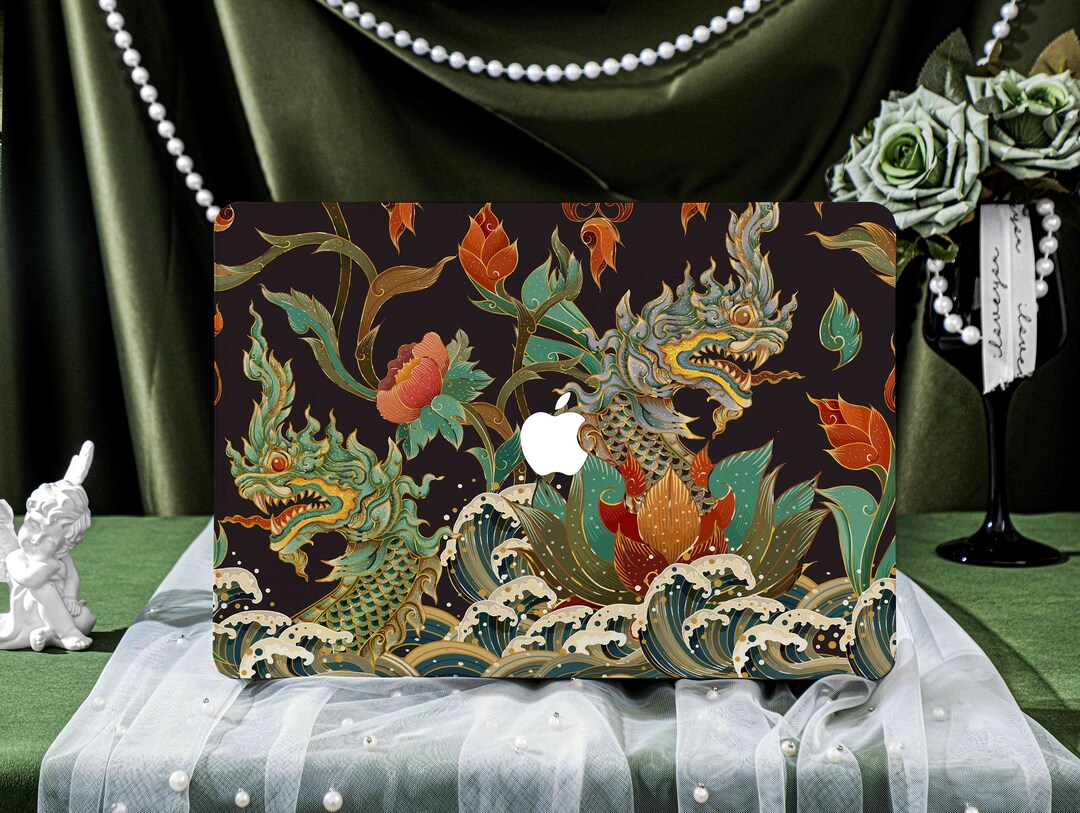 Painted Double Dragons MacBook Case for New MacBook Air 15 A2941, 14.2