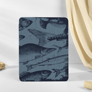 Personalized Custom Name Vintage Drawing iPad Smart Case Cover iPad Pro 12.9, Pro 11, 10.9, 10.5 10.2 iPad Air 4 iPad 9 Case iPad Mini 6