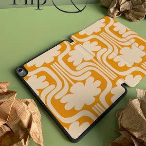 Personalized Custom Name Vibrant Flower iPad Smart Case Cover iPad Pro 12.9, Pro 11, 10.9, 10.5 10.2 iPad Air 4 iPad 9 Case iPad Mini 6