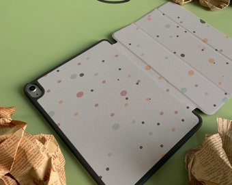 Nom personnalisé Ploka Dot Speckle iPad Smart Case Cover iPad Pro 12.9, Pro 11, 10.9, 10.5 10.2 iPad Air 4 iPad 9 Case iPad Mini 6