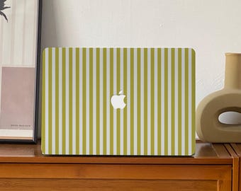 Nieuwe MacBook-hoes met gele en witte strepen voor 2026 M1/M2/M3 Pro 16, Pro 14 inch, 16 Touch Bar Air 13.6 inch M2 laptop, harde Mac Neo-hoes, 2026 Nieuw