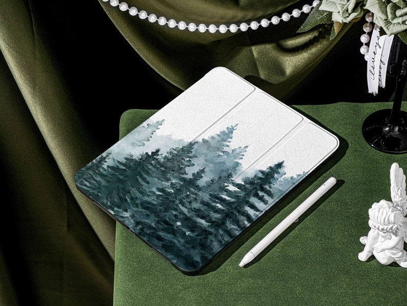 Personalized Custom Name Dense Forest Pines iPad Smart Case Cover iPad Pro 12.9, Pro 11 10.9 10.5 10.2 iPad Air 4 iPad 9 Case iPad Mini 6 image 4