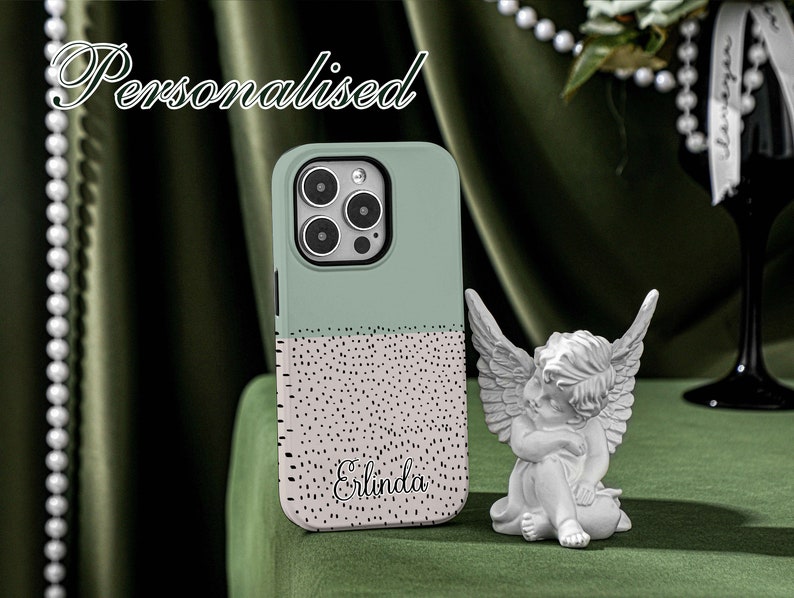 Pale Green Spot Personalised iPhone Case, MagSafe iPhone Case, iPhone Cover, Custom iPhone Case for for Phone 15 15 Pro 15 Pro Max Bild 2