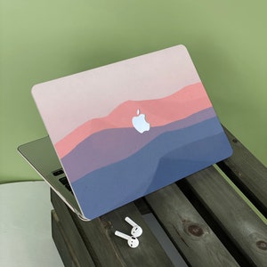 Simple Mountains Apple Macbook Case, Personalized Name, Text, Suitable for Pro 14 15 16, Air 13 Inch Laptop Case,Holiday Gift
