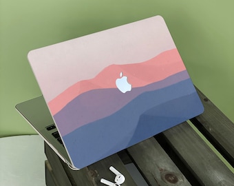 Simple Mountains Apple Macbook Case, Personalized Name, Text, Suitable for Pro 14 15 16, Air 13 Inch Laptop Case,Holiday Gift