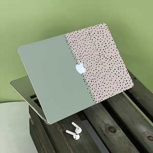 Blue Splice Dot Apple Macbook Case, Personalized Name, Text, Suitable for Pro 14 15 16, Air 13 Inch Laptop Case,Holiday Gift