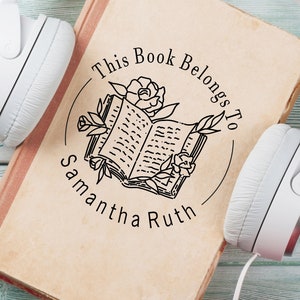 Custom From the Library Of Stamp | Personalized Bookplate Rubber Stamp | Book Lover Gift | Self‑inking or Wood Handle