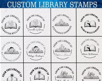 Personalized Library Stamp for Books, Book Stamp, From The Library Of Stamp, Custom Library Stamp, Book Stamper, EX Libris Book Stamp,