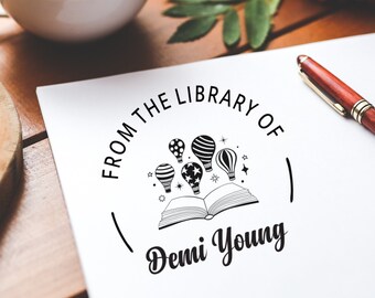 Personalized From The Library Of Stamp, Custom Book Ownership Stamp, Self Inking or Wooden Handle Library Gift