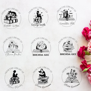 Library Stamp, From The Library Of Stamp, Ex Libris Stamp, This Book Belongs To Stamp, Book Lover Gift Stamp, Teacher Gift, Gift Book Reader