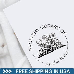 Personalized Library Book Stamp: Custom Ex Libris Gift