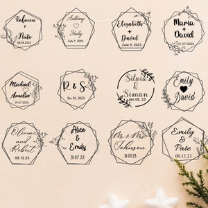 Aangepaste paar naam monogram zelfinktende bruiloft uitnodiging RSVP stempel