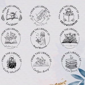 From The Library Of Stamp, Choose Library Stamp, Ex Libris Stamp, Book Reader Gift, This Book Belongs To, Book Stamp, Custom Book Lover Gift