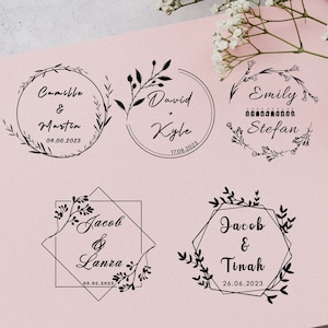 Personalized Wedding Stamp - Custom Couple Name Invite Save The Date RSVP Monogram Wedding Stamper