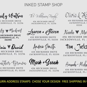 Gepersonaliseerde adresstempel voor huwelijksuitnodigingen en post - aangepaste retourstempel met het door jou gekozen adres - kies je ontwerp