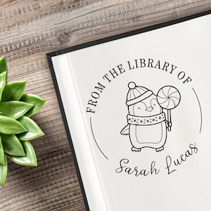 Personalized &#39;From The Library Of&#39; Book Stamp: Custom Ex Libris Stamp