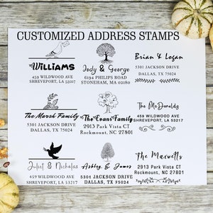 Custom Modern Address Stamp for Wedding Housewarming or Gifts  Family Mail Stamper with Return Address  Personalized Design