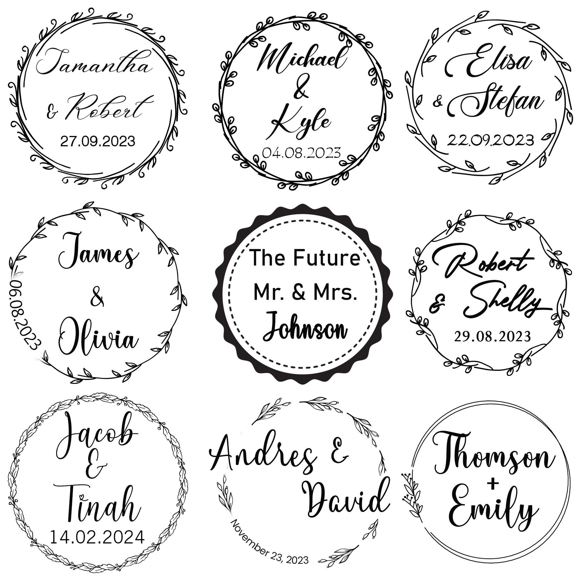 Custom Wedding Stamp Personalized Wedding Stamp Wedding Etsy