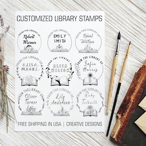 Custom Library Stamp: Ex Libris Book Stamper Gift