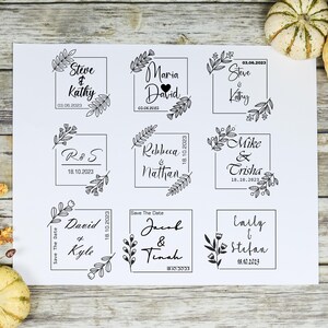 Customizable Wedding Invitation Stamp - Save The Date RSVP and Envelope Names - Self-Inking or Wood Handle - Personalized Stamper
