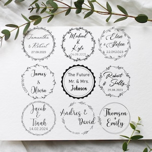 Benutzerdefinierte Hochzeitsstempel - Personalisierte Einladung Paar Name Monogramm Stempel