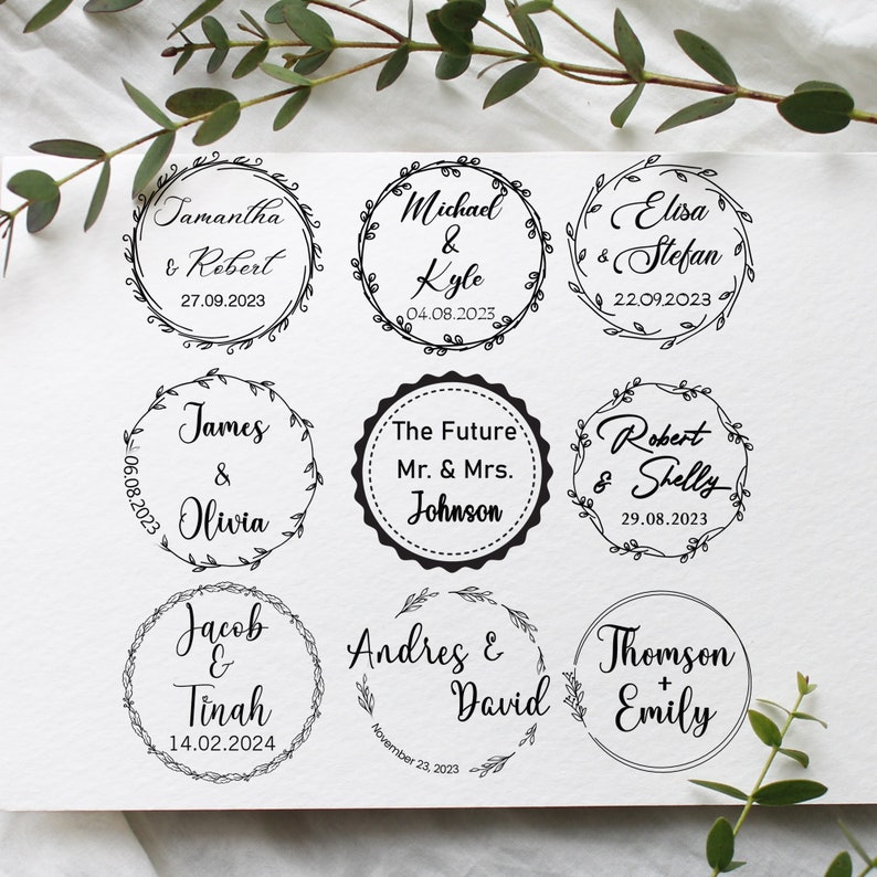 Custom Wedding Stamp Personalized Wedding Stamp Wedding Etsy