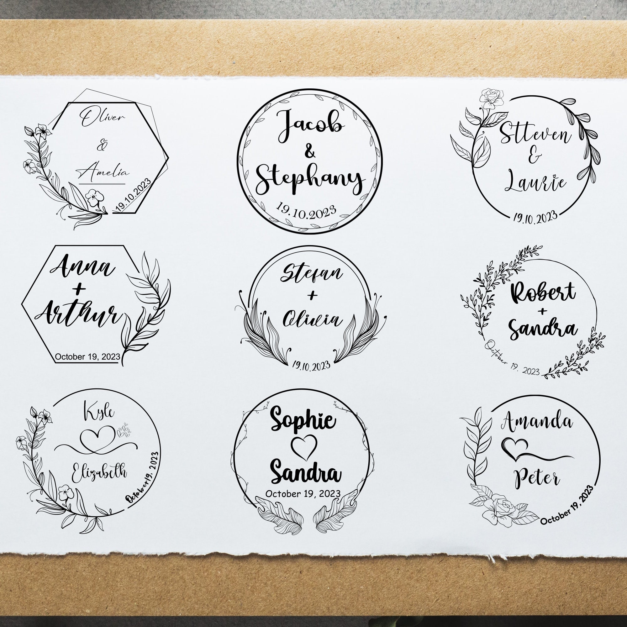Personalized Wedding Stamp Custom Wedding Stamper Wedding Etsy
