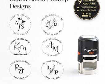 Custom "From The Library Of" Stamp, Personalized Book Stamp