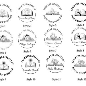 From The Library Of Stamp, Book Reader Stamp, Teacher Stamp, Book Name Stamp, Book Lover Gift, Custom Library Stamp, EX Libris Book Stamp,