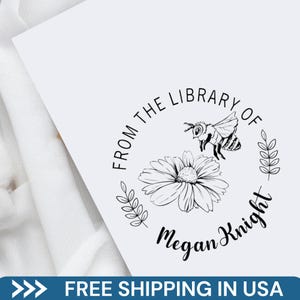 Personalized Library Stamp, Custom Book Stamper, From The Library Of, Teacher Gift, Book Lover Gift, Book Reader Stamp, Teacher Stamp