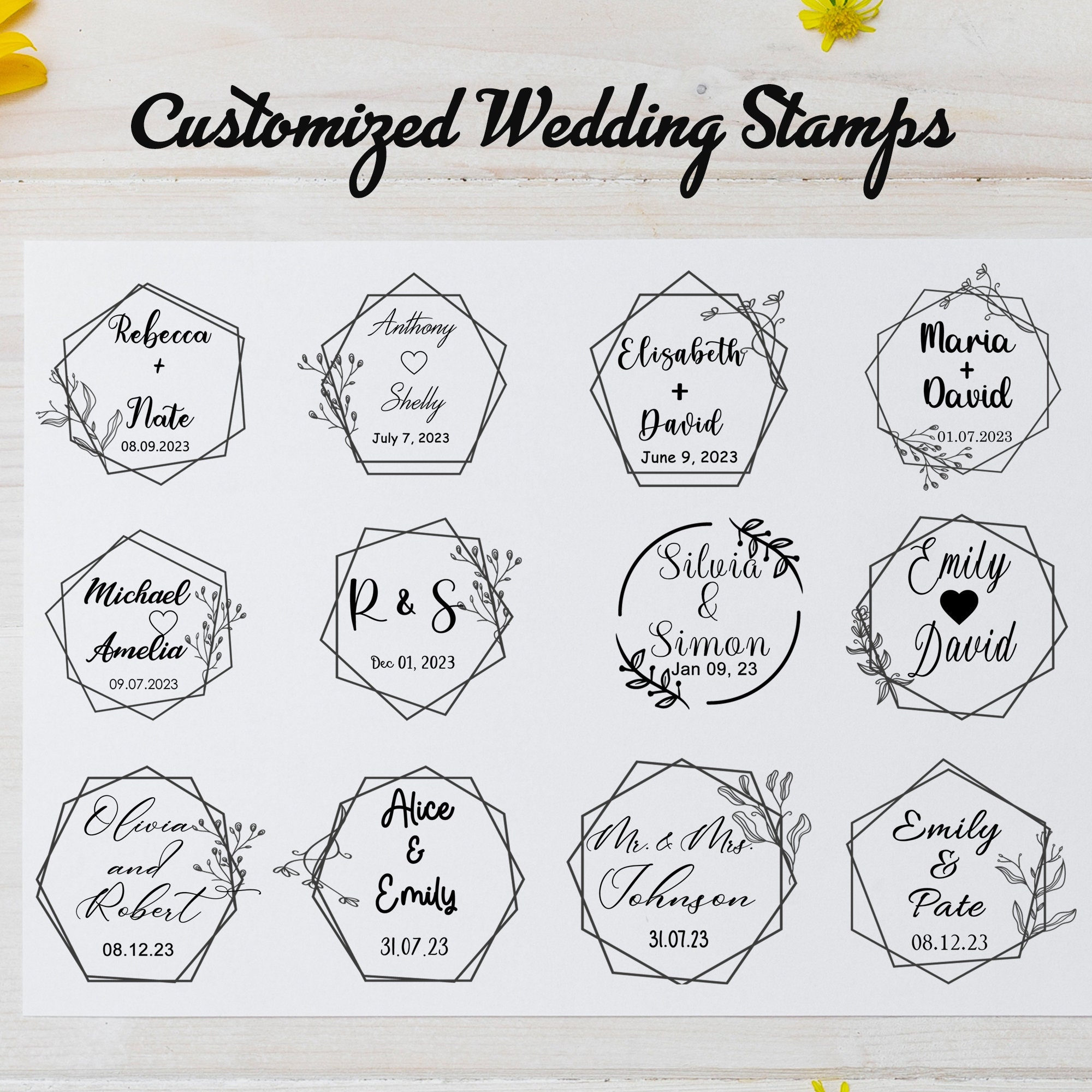 Personalized Wedding Stamp Custom Wedding Stamp Wedding Etsy