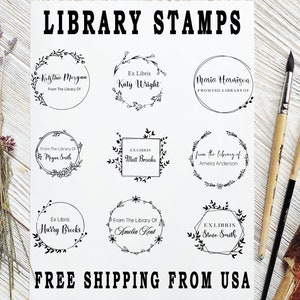 From The Library Of Stamp, Teacher Gift, Book Lover Gift, Teacher Stamp, Library Stamp, Ex Libris Stamp, Custom Book Stamp,Book Reader Gift