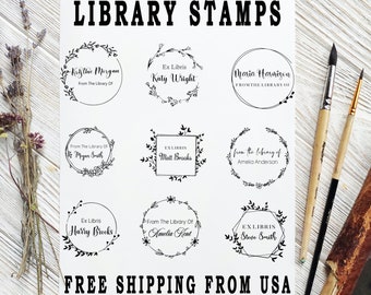 From The Library Of Stamp, Teacher Gift, Book Lover Gift, Teacher Stamp, Library Stamp, Ex Libris Stamp, Custom Book Stamp,Book Reader Gift