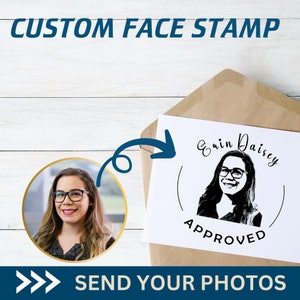 Timbro fotografico personalizzato, crea il tuo timbro ritratto, timbro schizzo, timbro viso personalizzato, timbro ritratto autoinchiostrato, regali di Natale personalizzati
