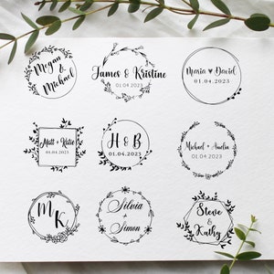 Benutzerdefinierte Hochzeitsstempel - Personalisierter Paar-Namens-Monogramm-Umschlagstempel