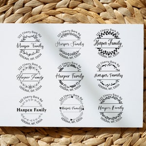 Aangepaste retouradresstempel - gepersonaliseerd zelfinktend modern - Inwijdingsfeest of huwelijksgeschenk