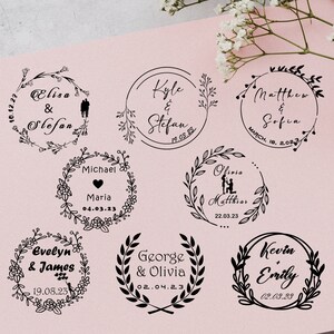 Timbro per matrimonio personalizzato - Timbro personalizzato Save The Date - Timbro per nome coppia autoinchiostrante