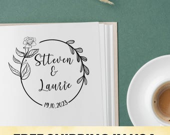 Personalisierter Hochzeitsstempel: Selbstfärbender Monogrammstempel