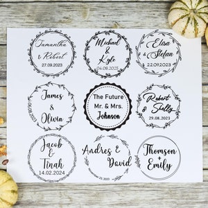 Custom Wedding Stamp - Invitation Monogram Couple Name Save The Date RSVP DIY