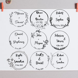 Personalisierter Hochzeitsstempel, Hochzeitseinladungsstempel, Hochzeitseinladungsstempel, Hochzeitsstempel mit Monogramm