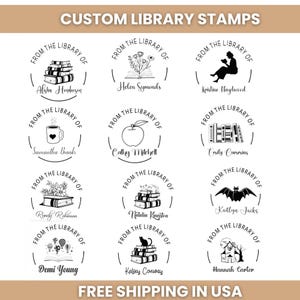 Personalized Library Book Stamp: Custom &#39;From the Library Of&#39; - Self-Inking or Wood