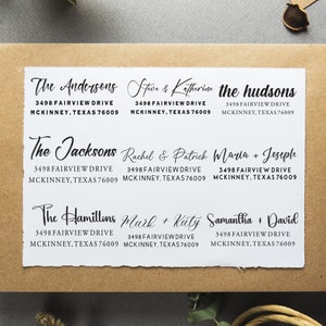 Custom Address Stamp - Mailing Housewarming Wedding Invitations - Self Ink or Wood Handle - Personalized Address Stamper