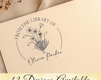 Custom Name Library Stamp for Books, From The Library Of Personalized Stamp, Teacher & Student Gift Book Reader Gift Idea Self ink Stamp