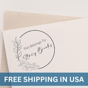 Personalized Library Book Stamp: Ex Libris, Self-Inking or Wood Handle