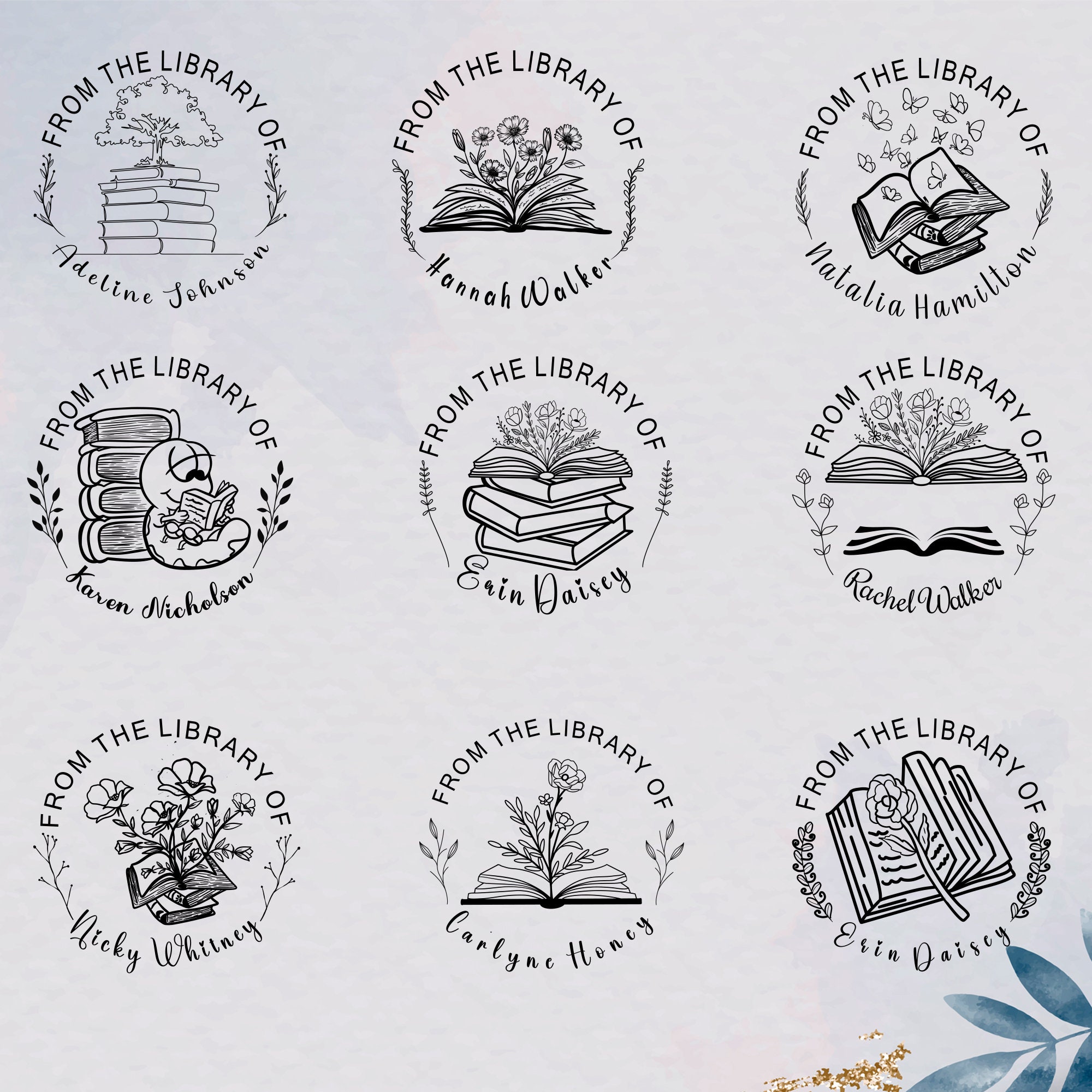 Choose Your Library Stamp From the Library of Stamp Book Etsy
