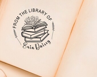Personalized Library Book Stamp, Custom Teacher Stamp, Self Inking