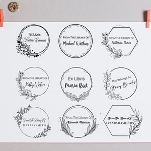 Personalized Library Book Stamp: Self-Inking or Wood Handle